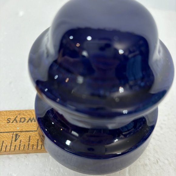 * Electric Insulator Cobalt Blue Ceramic VTG - Picture 7 of 8